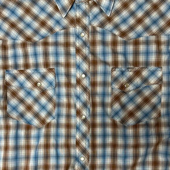 Wrangler Wrancher Men's Pearl‎ Snap Western Shirt XL Long Sleeve Cowboy Work - Picture 2 of 5